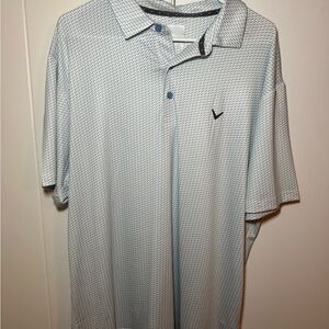 Callaway Light Blue Patterned Polo Shirt
